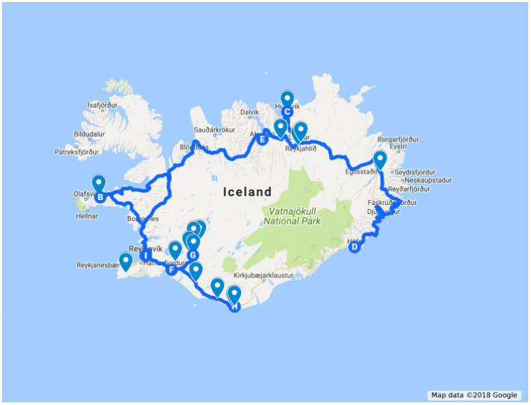 Iceland 2017 Map